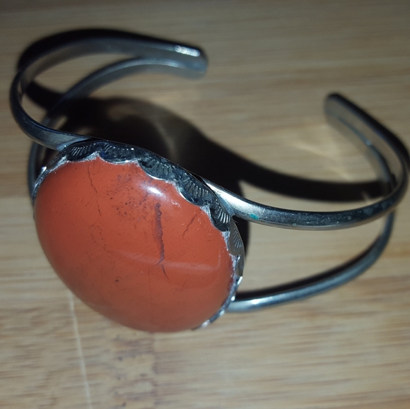 Sterling silver with orange agate bracelet. - Picture 3 of 3